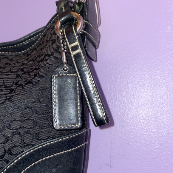 Coach Y2K Black Signature Canvas Bag in Black on Black Rare! - Picture 3 of 13